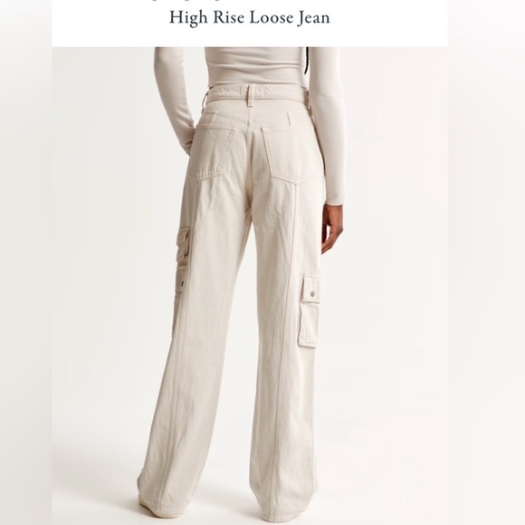 Abercrombie Cargo Jeans - loose high rise in size 25 - Picture 2 of 7